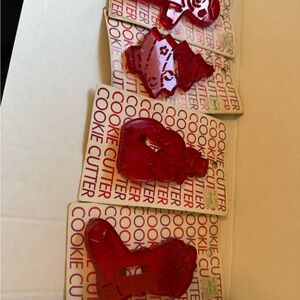 NOS - Vintage Set of 4 Cookie Cutters Plastic Red by Educational Products Set